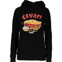 Cevapi Balkan Food Cevapcici Balkan Kitchen Cevape Womens Funnel Neck Pullover Hood