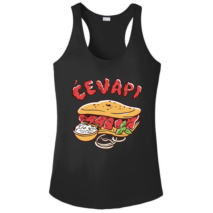 Cevapi Balkan Food Cevapcici Balkan Kitchen Cevape Ladies PosiCharge Competitor Racerback Tank