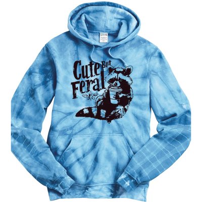 Cute But Feral Meme Funny Raccoon Tie Dye Hoodie