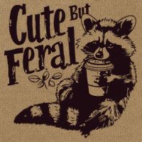 Cute But Feral Meme Funny Raccoon Cotton Canvas Backpack