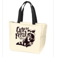 Cute But Feral Meme Funny Raccoon Zip Tote Bag