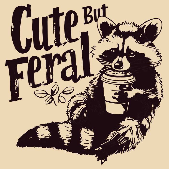 Cute But Feral Meme Funny Raccoon Zip Tote Bag