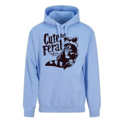 Cute But Feral Meme Funny Raccoon Unisex Surf Hoodie