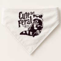 Cute But Feral Meme Funny Raccoon USA-Made Doggie Bandana
