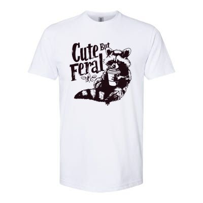 Cute But Feral Meme Funny Raccoon Softstyle® CVC T-Shirt