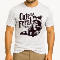 Cute But Feral Meme Funny Raccoon Cooling Performance Crew T-Shirt