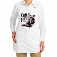 Cute But Feral Meme Funny Raccoon Apron