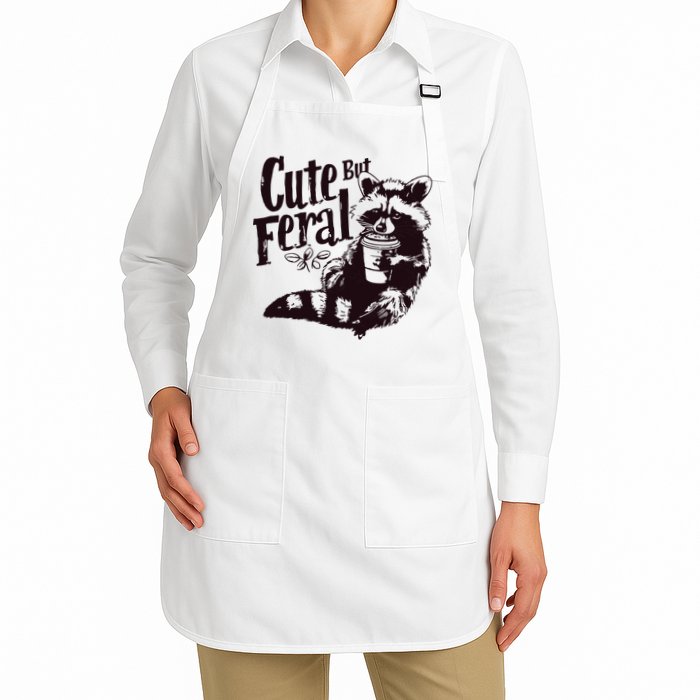 Cute But Feral Meme Funny Raccoon Apron