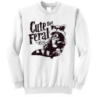 Cute But Feral Meme Funny Raccoon Sweatshirt