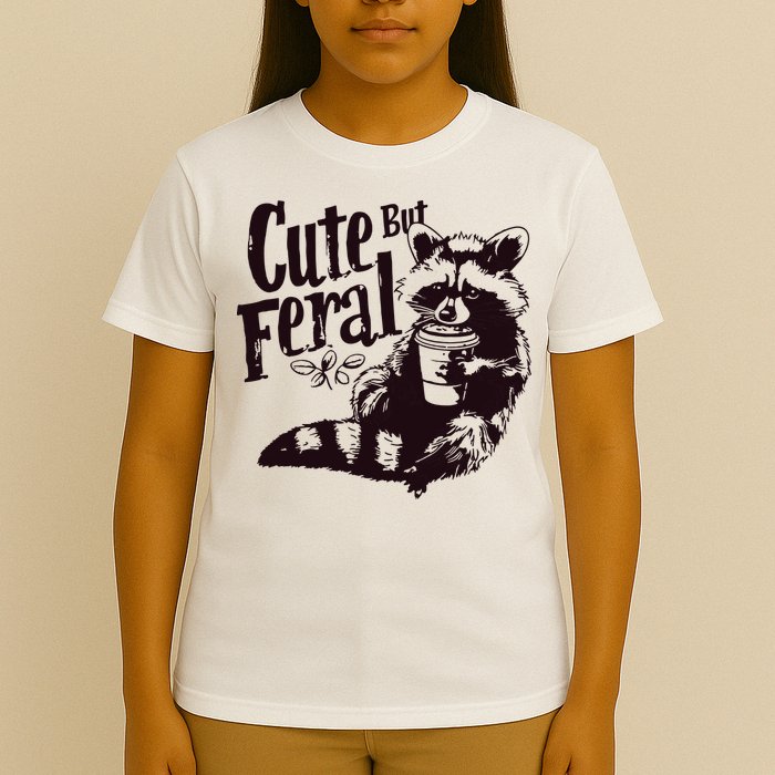 Cute But Feral Meme Funny Raccoon T-Shirt