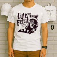 Cute But Feral Meme Funny Raccoon T-Shirt