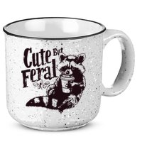 Cute But Feral Meme Funny Raccoon 15oz Campfire Ceramic Mug