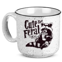Cute But Feral Meme Funny Raccoon 15oz Campfire Ceramic Mug