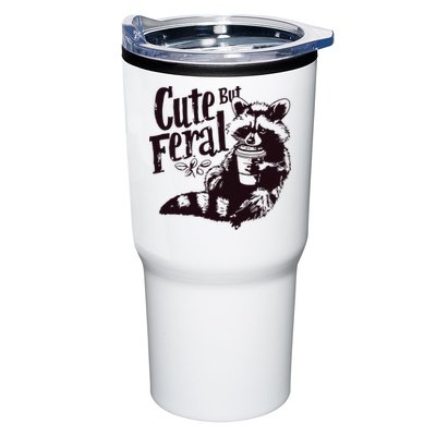 Cute But Feral Meme Funny Raccoon Tumbler