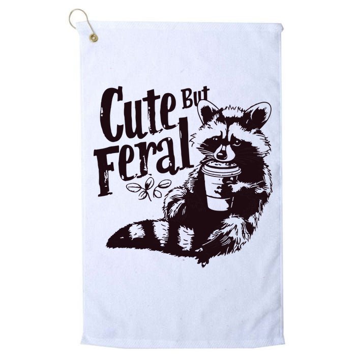 Cute But Feral Meme Funny Raccoon Golf Towel