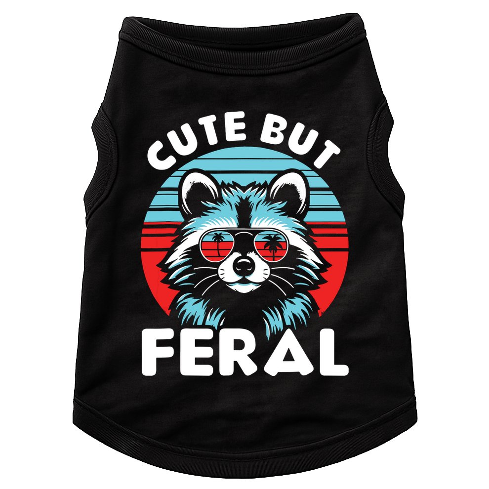Cute But Feral Racoon With Sunglasses Doggie Tank