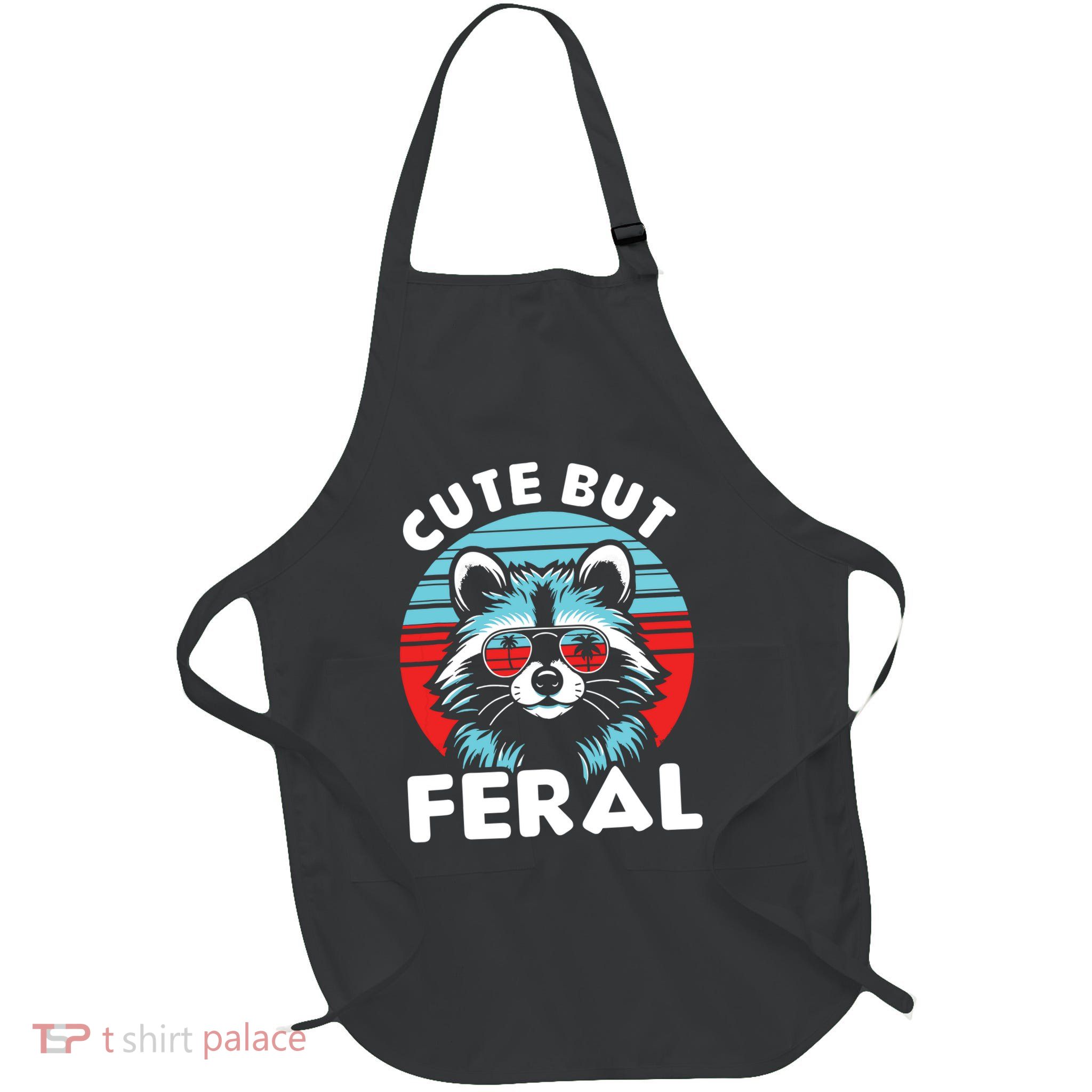 Cute But Feral Racoon With Sunglasses Apron