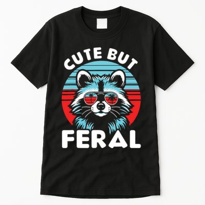 Cute But Feral Racoon With Sunglasses Tall T-Shirt