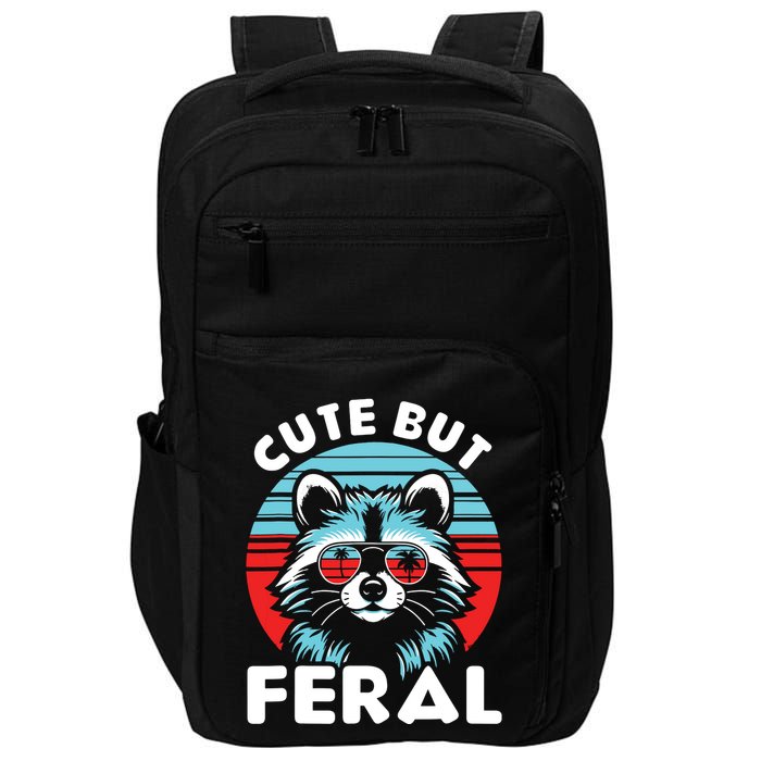 Cute But Feral Racoon With Sunglasses Impact Tech Backpack