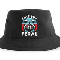 Cute But Feral Racoon With Sunglasses Sustainable Bucket Hat