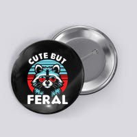 Cute But Feral Racoon With Sunglasses Button