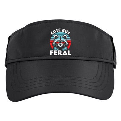 Cute But Feral Racoon With Sunglasses Adult Drive Performance Visor
