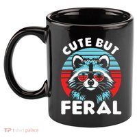 Cute But Feral Racoon With Sunglasses 11oz C Handle Ceramic Mug
