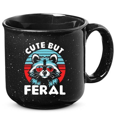 Cute But Feral Racoon With Sunglasses 15oz Campfire Ceramic Mug
