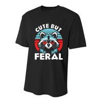 Cute But Feral Racoon With Sunglasses Youth Performance Sprint T-Shirt