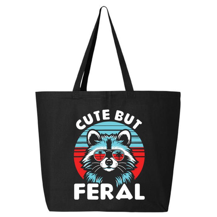 Cute But Feral Racoon With Sunglasses 25L Jumbo Tote