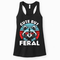 Cute But Feral Racoon With Sunglasses Womens Tank Top