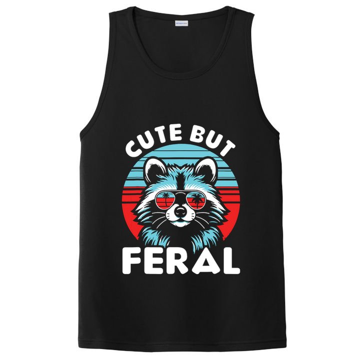Cute But Feral Racoon With Sunglasses PosiCharge Competitor Tank