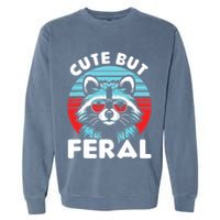 Cute But Feral Racoon With Sunglasses Garment-Dyed Sweatshirt
