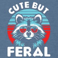 Cute But Feral Racoon With Sunglasses Garment-Dyed Sweatshirt