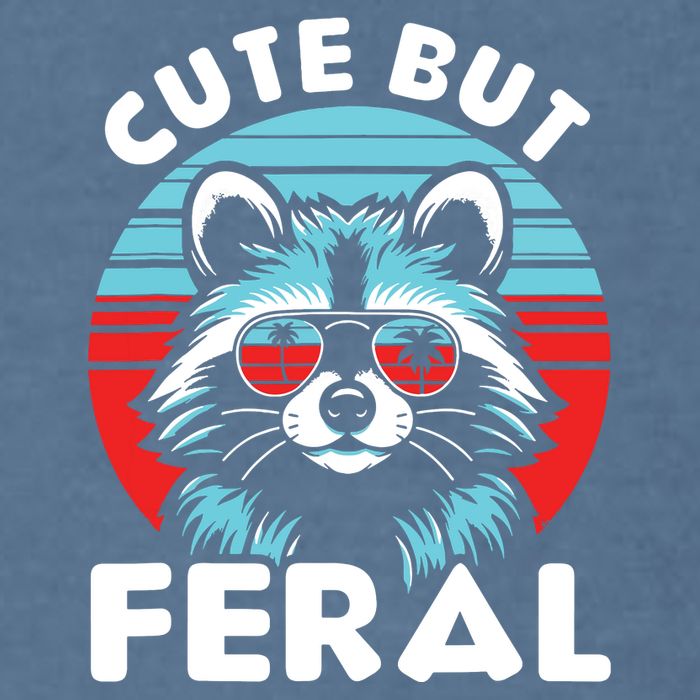 Cute But Feral Racoon With Sunglasses Garment-Dyed Sweatshirt