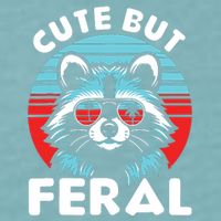 Cute But Feral Racoon With Sunglasses Sueded Cloud Jersey T-Shirt