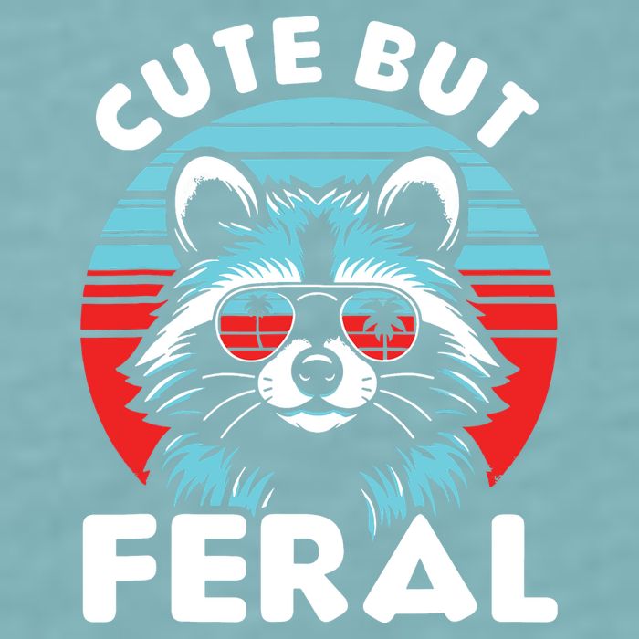 Cute But Feral Racoon With Sunglasses Sueded Cloud Jersey T-Shirt