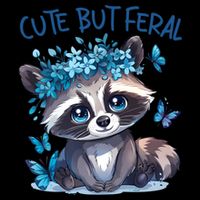 Cute But Feral Funny Raccoon Blue Butterfly Summer Great Gift City Backpack