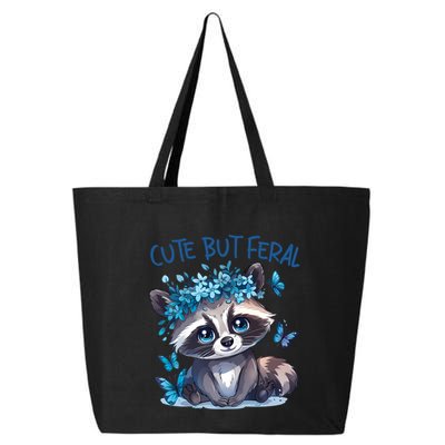 Cute But Feral Funny Raccoon Blue Butterfly Summer Great Gift 25L Jumbo Tote