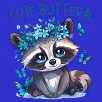 Cute But Feral Funny Raccoon Blue Butterfly Summer Great Gift 16 in Basic Backpack