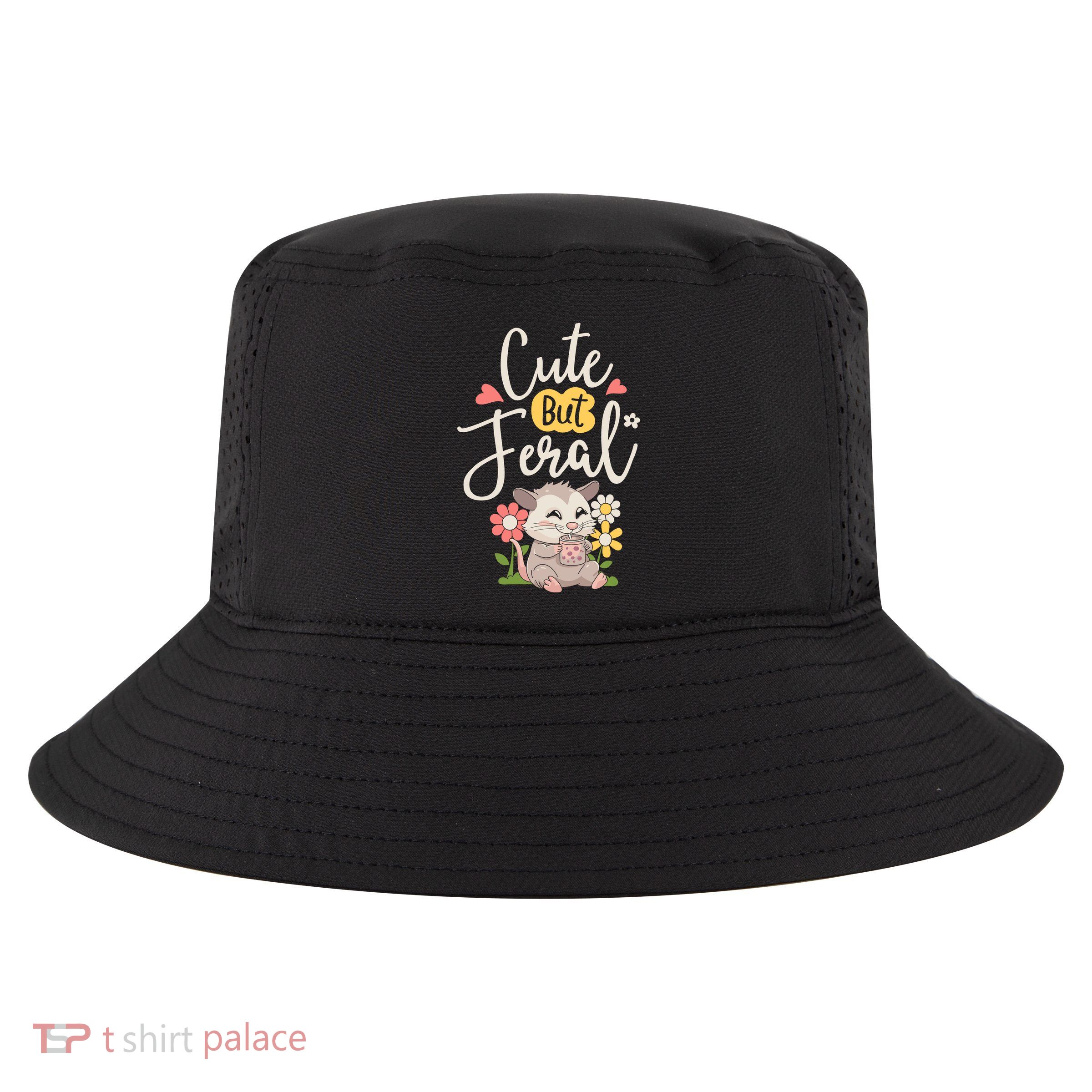 Cute But Feral Opossum Funny Possum Lovers Rodent Cool Comfort Performance Bucket Hat