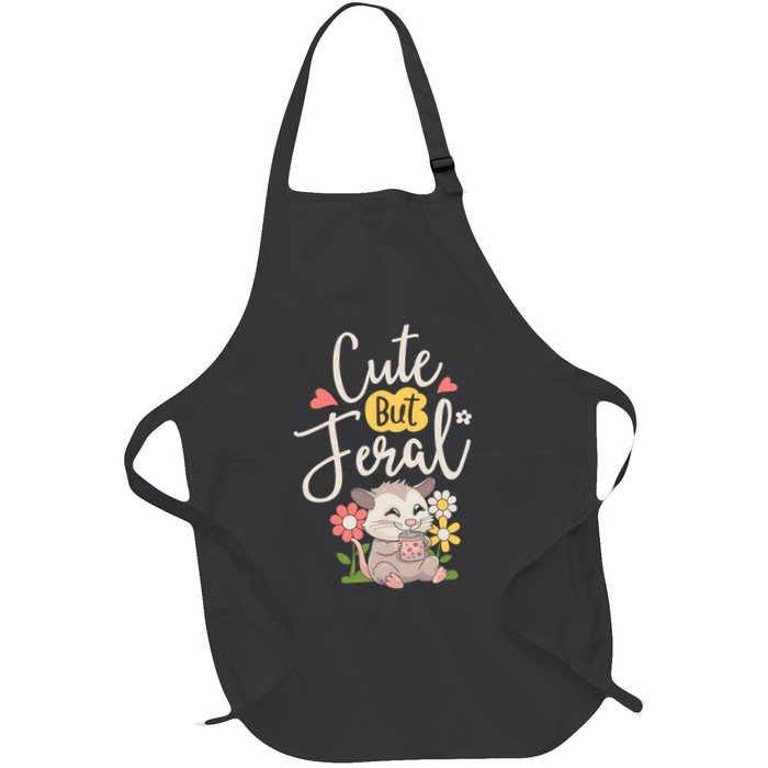 Cute But Feral Opossum Funny Possum Lovers Rodent Apron