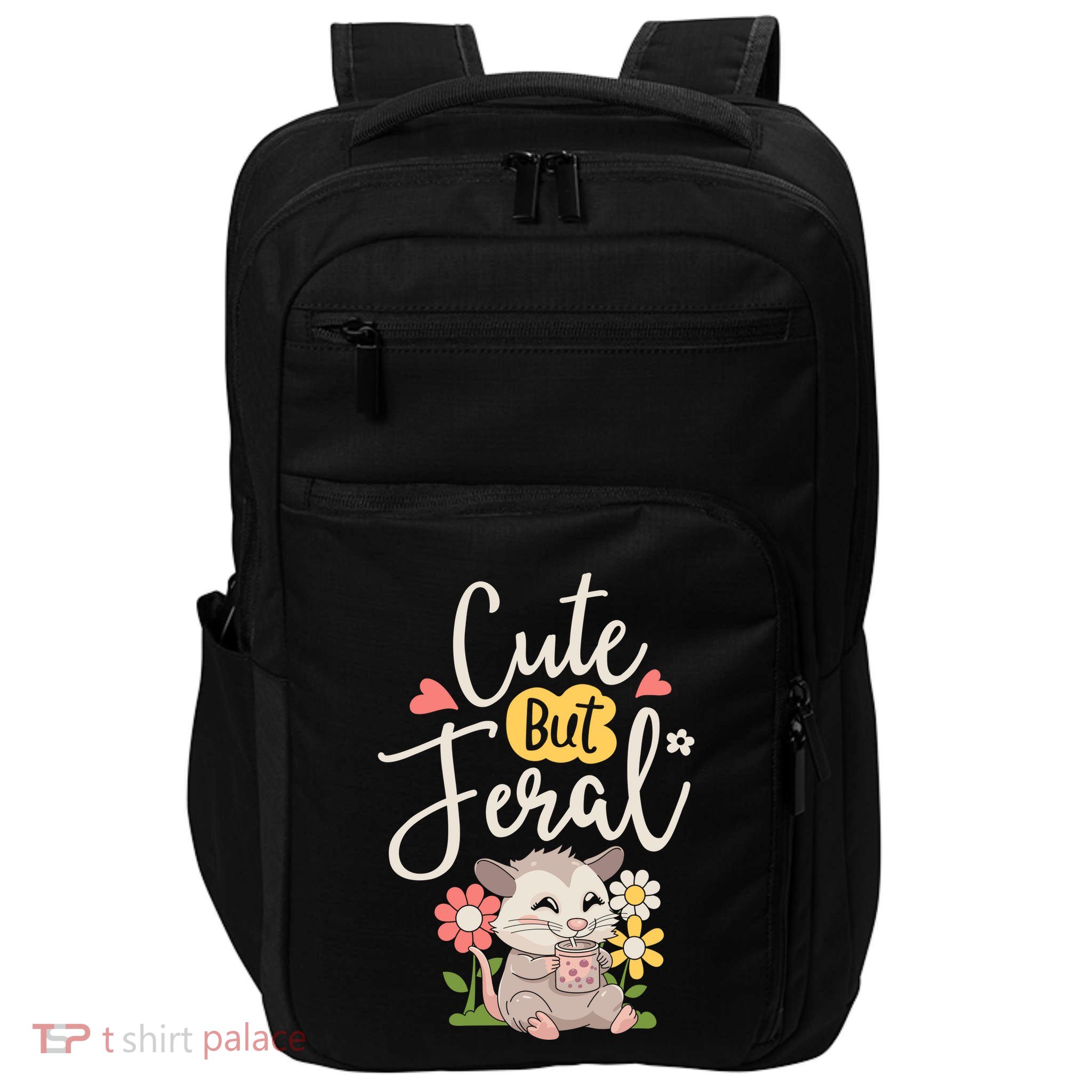 Cute But Feral Opossum Funny Possum Lovers Rodent Impact Tech Backpack