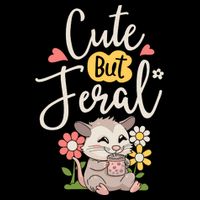 Cute But Feral Opossum Funny Possum Lovers Rodent Drawstring Bag
