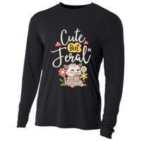 Cute But Feral Opossum Funny Possum Lovers Rodent Cooling Performance Long Sleeve Crew