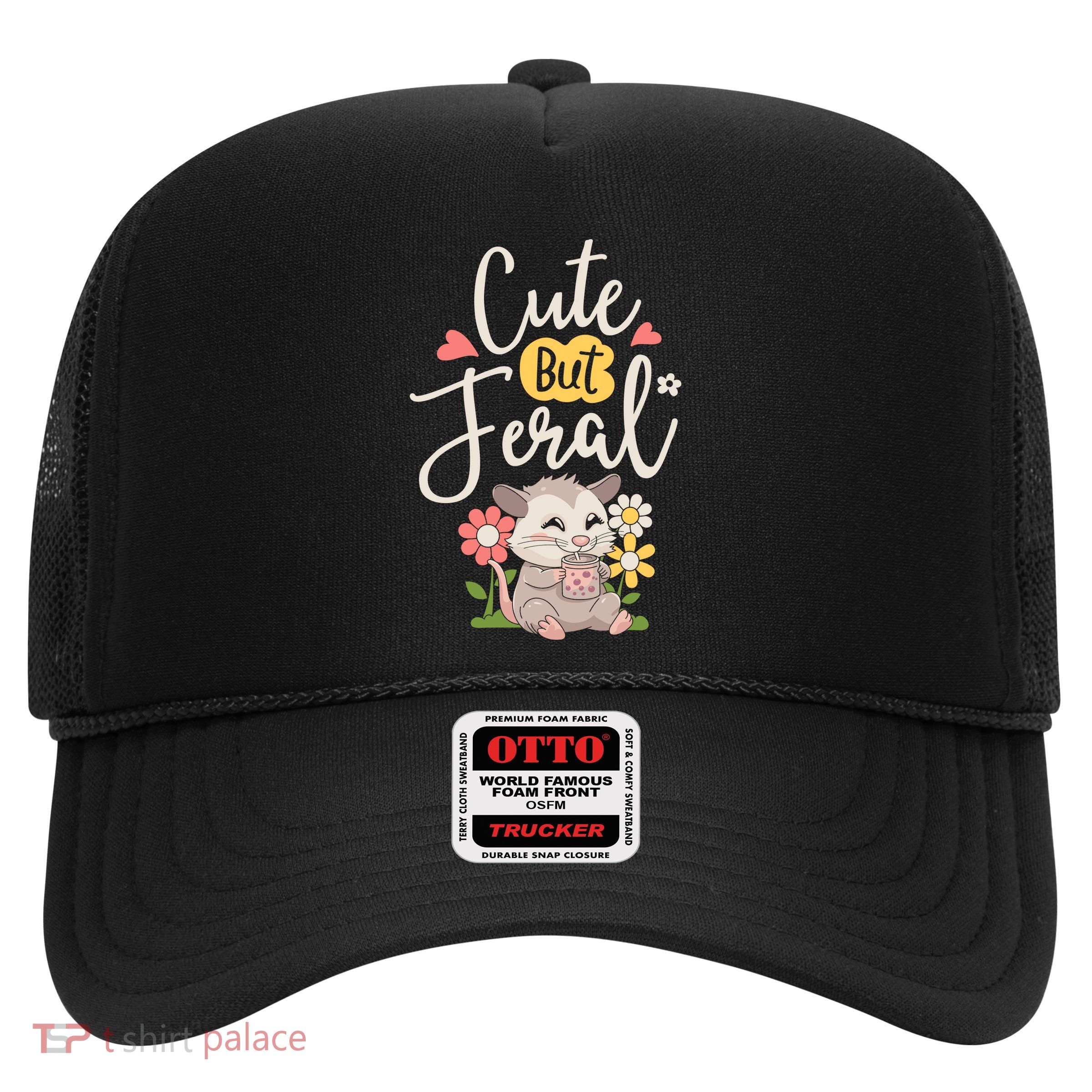 Cute But Feral Opossum Funny Possum Lovers Rodent Trucker Hat