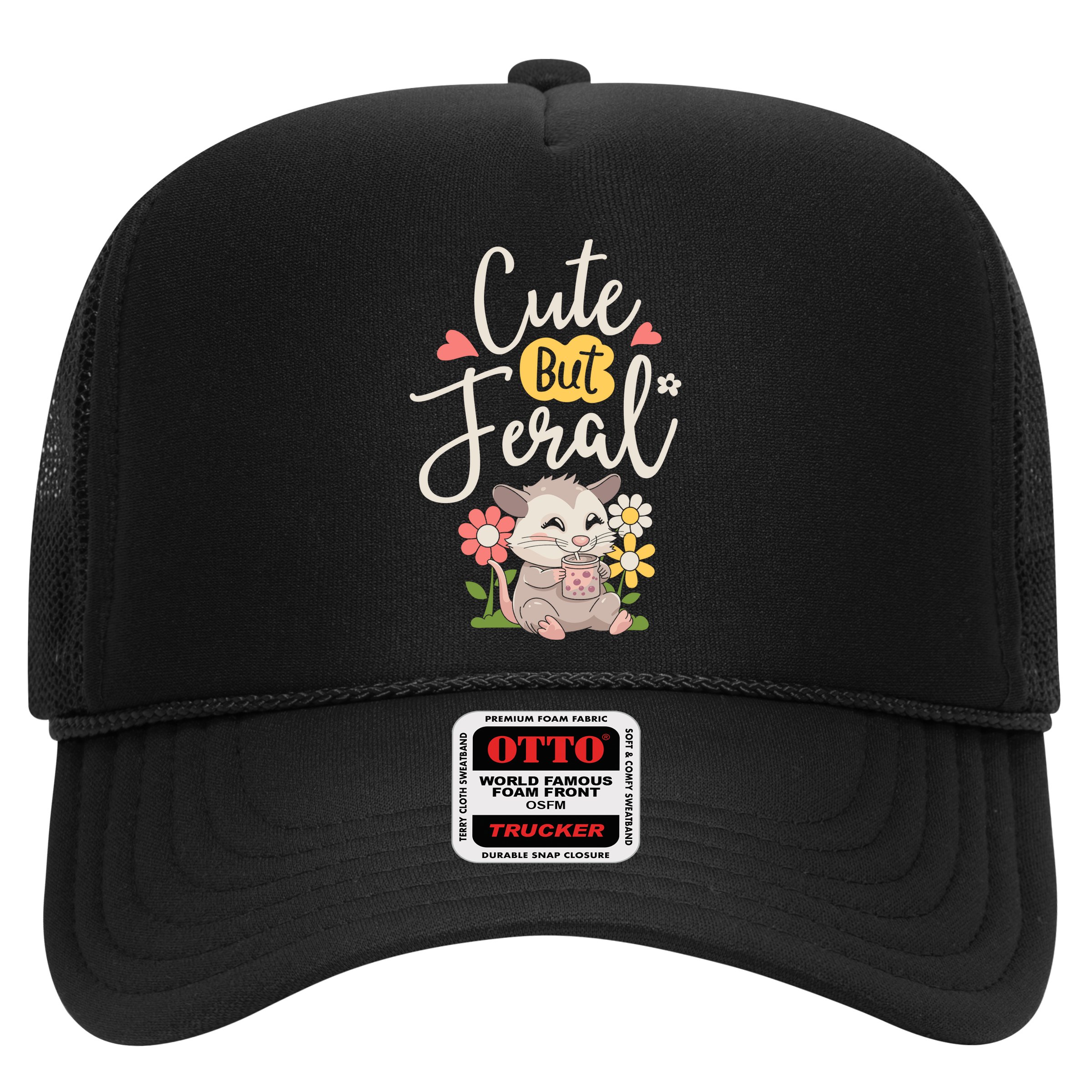 Cute But Feral Opossum Funny Possum Lovers Rodent Hat