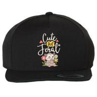Cute But Feral Opossum Funny Possum Lovers Rodent Wool Snapback Cap