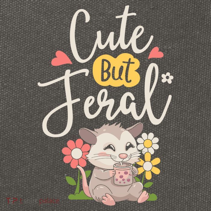 Cute But Feral Opossum Funny Possum Lovers Rodent Cotton Canvas Backpack