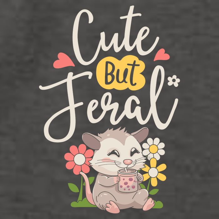 Cute But Feral Opossum Funny Possum Lovers Rodent Vector Backpack